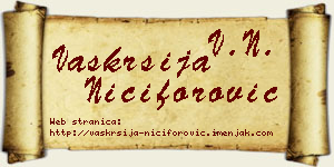 Vaskrsija Nićiforović vizit kartica